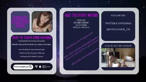 Snapshot of foxy_gamer chatting on June 2026 01:15:02 AM Lex Vive foxygamer cb online show from June 2026 01:15:02 AM