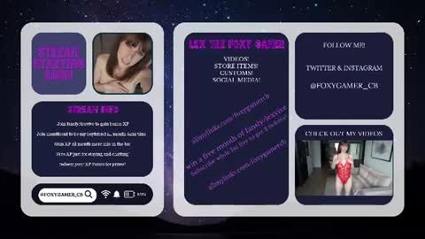 Snapshot of foxy_gamer chatting on July 2026 12:59:01 AM Lex Vive foxygamer cb online show from July 2026 12:59:01 AM