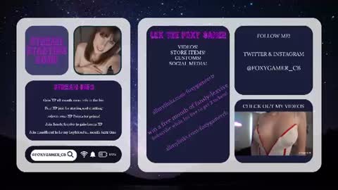 Snapshot of foxy_gamer chatting on July 2026 12:57:02 AM Lex Vive foxygamer cb online show from July 2026 12:57:02 AM