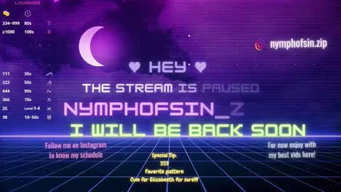 Snapshot of nymphofsin_zip chatting on February 2026 09:15:02 PM NEXT STREAM 300126 GTM 5 400 PM online show from February 2026 09:15:02 PM