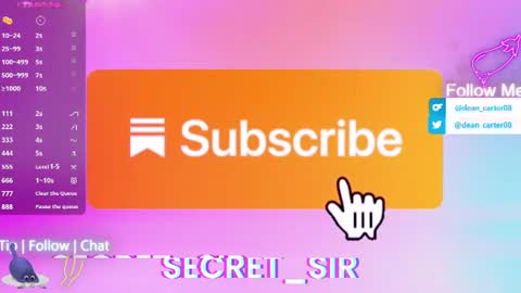 Snapshot of secret_sir chatting on June 2026 10:23:02 PM Dean Carter online show from June 2026 10:23:02 PM