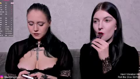 Snapshot of sleepingduo chatting on April 2026 04:45:01 PM Hi We are Iva and Angela Nice to meet u 3 online show from April 2026 04:45:01 PM