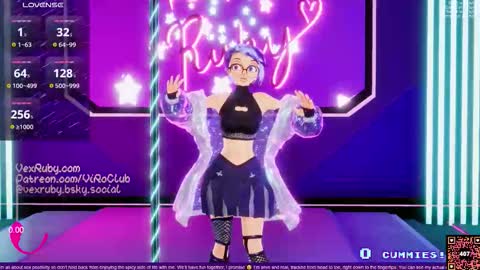 Snapshot of vexruby chatting on November 2025 12:02:01 AM Vex Ruby online show from November 2025 12:02:01 AM