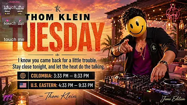 Snapshot of thomklein chatting on July 2026 08:36:02 PM thomklein online show from July 2026 08:36:02 PM